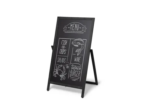 Krijtstoepbord Houten A-Bord Flip 55x105cm Zwart