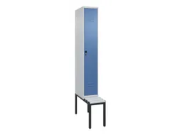 locker met bank,HxBxD 2120x300x815mm,1vak,vak B 300mm,draaigrendel