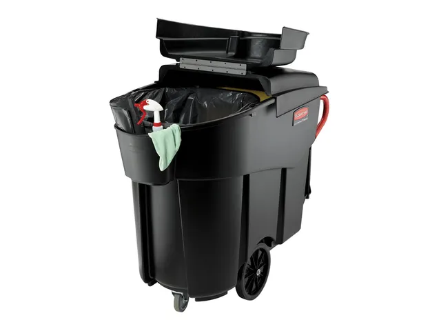 Mega Brute Mobiele Afvalverzamelaar Rubbermaid Zwart