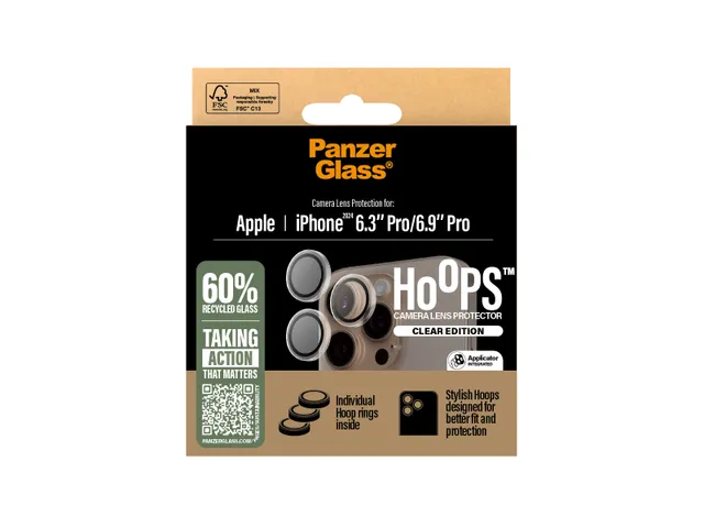 PanzerGlass Hoops Camera Lens Protector Transparent iPhone 16 Pro