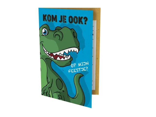 Uitnodiging Dinosaurus 13.5x9cm