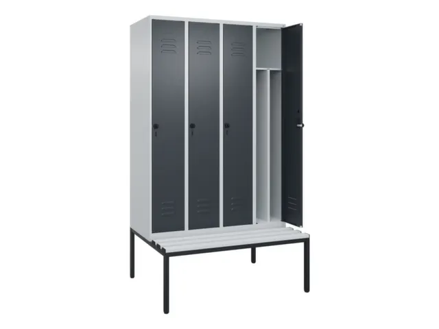 locker voor scheiding van kleding,HxBxD 2120x1200x815mm,4vak