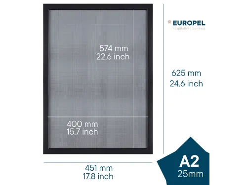 Kliklijst Europel A1 25mm mat zwart