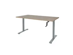 Slinger Bureau Zit-sta Aluminium Poot 160x80cm Blad Robson Eiken