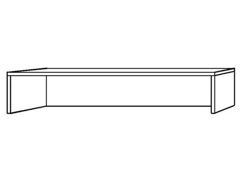 opzetvitrine,HxBxD 350x1600x320mm,hout,lichtgrijs,slijt- en krasvast