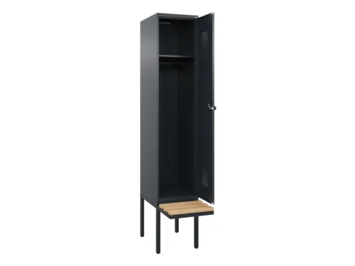 locker met bank,HxBxD 2120x400x815mm,1vak,vak B 400mm,draaigrendel