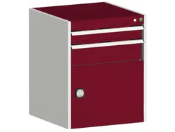 ladekast HxBxD 800x650x650mm 2laden RAL7035 front RAL3004
