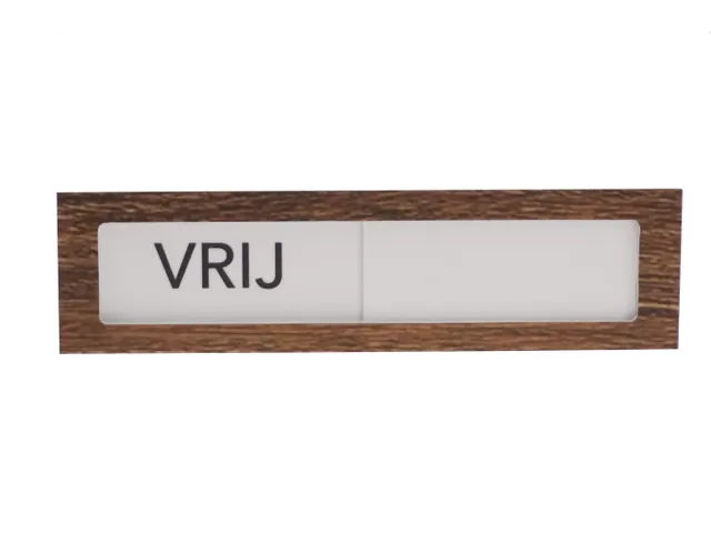 Premium Schuifbord Donker Houtlook Wit Niet Storen 150x40mm