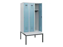 locker met bank,HxBxD 1950x900x815mm,3vak,vak B 300mm,cilinderslot