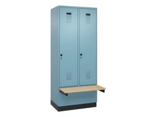 locker met bank,HxBxD 1950x800x815mm,2vak,vak B 400mm,draaigrendel - 2