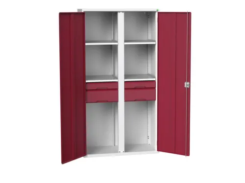 universele kast,HxBxD 2000x1050x550mm,4xStalen bodem,4lade(n)