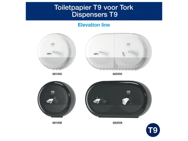 Toiletpapier Tork SmartOne Mini T9 advanced 2-laags 620 vel wit 472193