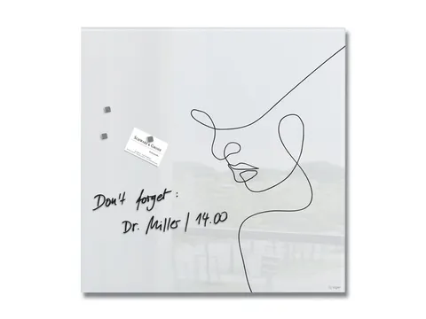 Glas-magneetbord Sigel Artverum Line Art. 480x480x15 mm