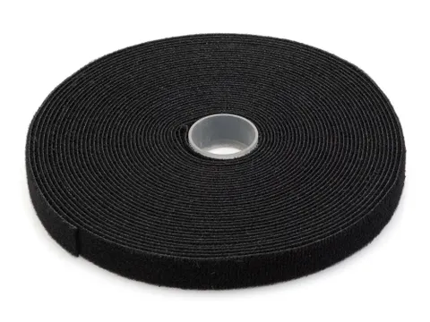 Klittenband op rol Zwart 10 Meter