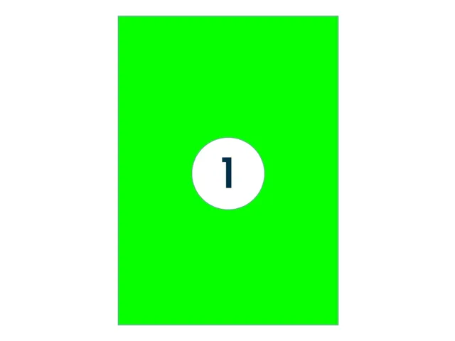 Etiquette universelle 210x297mm vert fluorescent 100 pièces