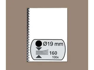 Bindrug Fellowes 19mm 21-rings A4 zwart 100stuks - 2