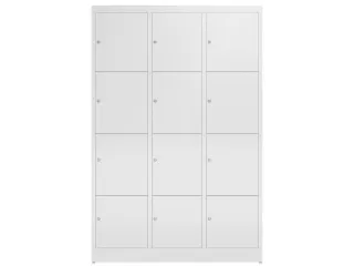 Lockerkast 1800x1185x500mm 3x4 vakken cilinderslot, sokkel, RAL9003 - 2