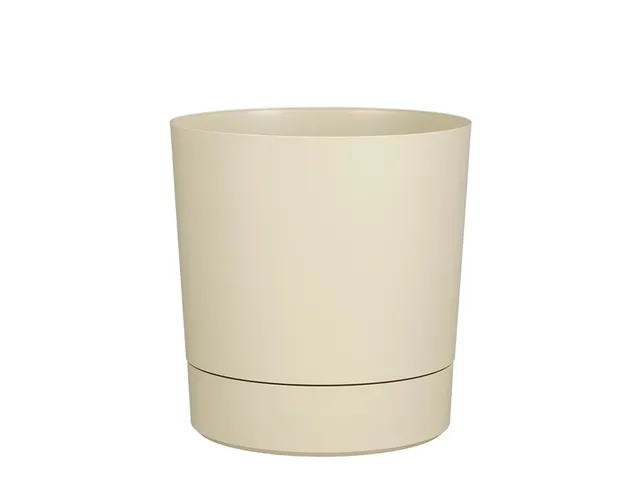Plantenpot Mica Coco met schotel rond beige 29.5 x 28 cm