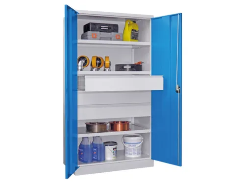 systeemkast,HxBxD 1950x1040x630mm,3xStalen bodem,RAL7035,front RAL5012