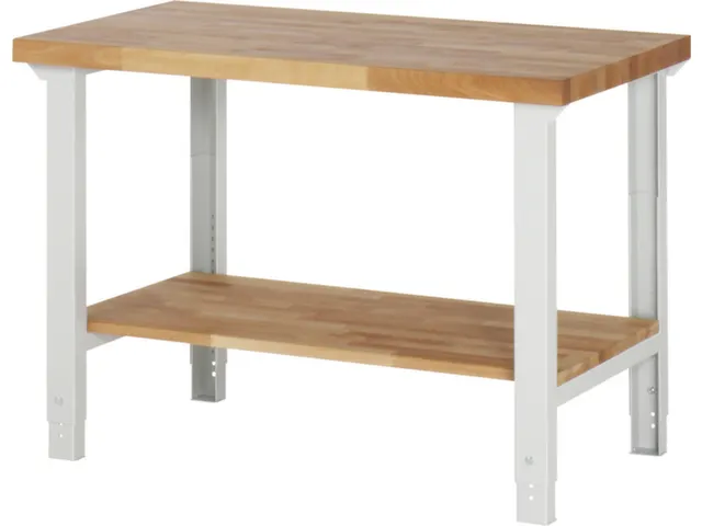 werkbank,HxBxD 790-1140x1250x700mm,beukblad,draagverm. 750kg,4voeten