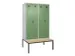 locker met bank,voor scheiding van kleding,HxBxD 2120x1200x815mm,4vak