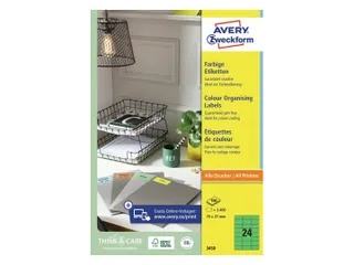 Gekleurd Etiket Avery Zweckform 70x37mm Groen 2400 stuks - 2
