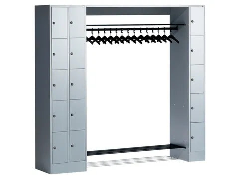 locker met kapstok,HxBxD 1950x2100x480mm,romp RAL7016,front RAL7016