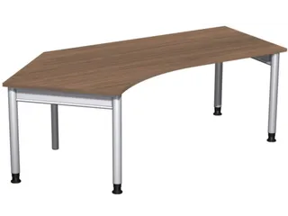 In hoogte verstelbaar hoekbureau 680-820x2166x1130mm noten zilver - 1