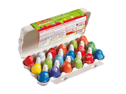 Chocolade Tony's Chocolonely paaseitjes doos mix groot 18 stuks