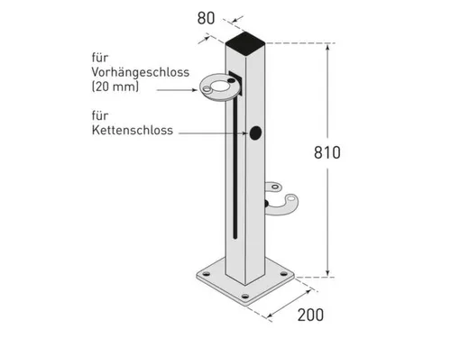 steppenrek,HxBxD 800x80x80mm,2instelplaatsen,gebruik beide zijden