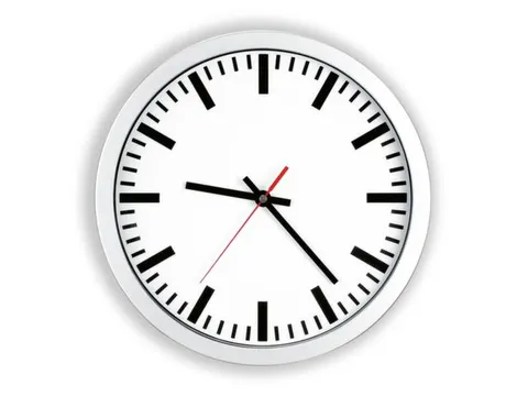 Stationsklok Abs-Kunststof Kwarts Ø30cm Zilver Gelakt Streep