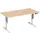 Elektrisch ihv bureau,HxBxD 630-1280x1600x800mm,blad beuken,T-voet wit