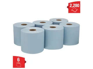 Poetsrol WypAll L20 2-laags 18,3cmx144m 380vel blauw 7302 - 3