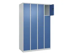lockerkast,HxBxD 1850x1200x500mm,4x4vakken,vak B 300mm,cil.-slot