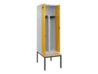 PBM-locker met bank,HxBxD 2120x600x815mm,2vak,vak B 300mm - 1