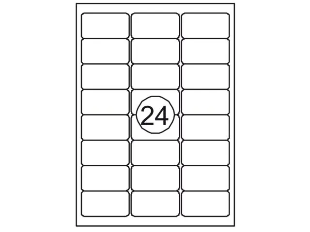 Etiket Rillstab 63.5x33.9mm Wit 2400 Stuks