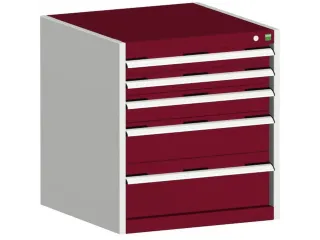 ladekast HxBxD 700x650x525mm 5laden romp RAL7035 front RAL3004 - 1
