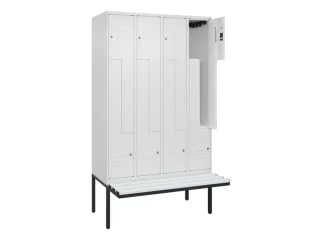 Z-garderobekast,HxBxD 2120x1200x815mm,8vak,vak B 300mm,cil.-slot - 2