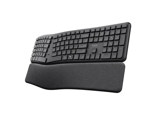 Trust Keyra Draadloos Ergonomisch Toetsenbord Zwart QWERTY US