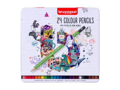 Kleurpotloden Bruynzeel assorti blik à 24 stuks
