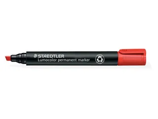 Viltstift Staedtler Lumocolor 350 permanent beitelpunt 2-5mm rood - 3