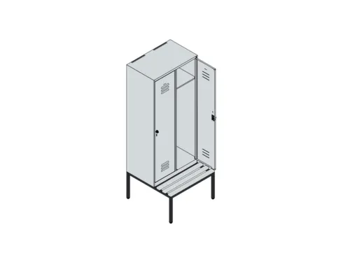 locker met bank,HxBxD 2120x800x815mm,2vak,vak B 400mm,cil.-slot