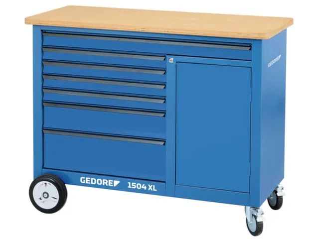 GEDORE 1504 XL Roller werkbank 1,25m breed met 7laden