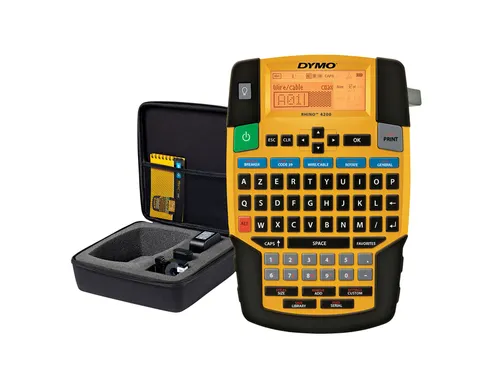 Labelprinter Dymo Rhino 4200 industrieel azerty 19mm geel in koffer