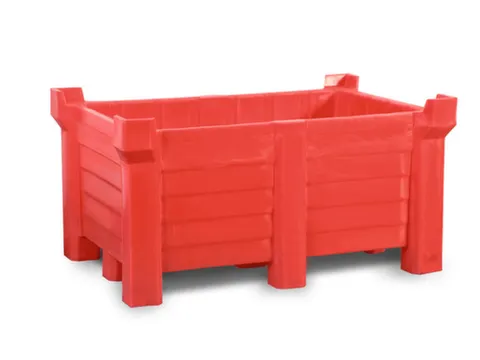 stapelbak,HxLxB 600x800x1200mm,300l,PE,rood,Wanden gesloten