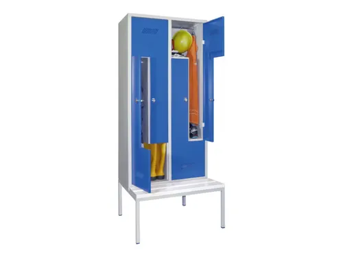 Z-garderobekast,HxBxD 2100x800x800mm,vak B 400mm,RAL7035,front RAL5010