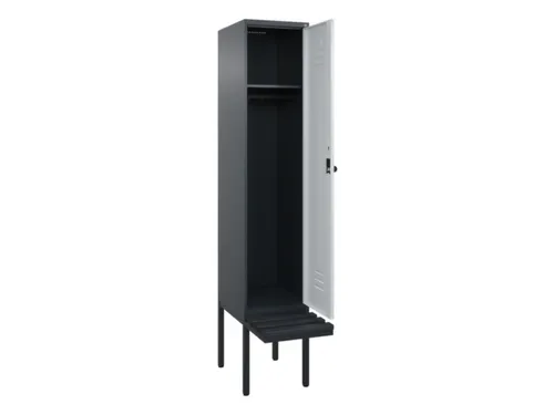 locker met bank,HxBxD 2120x400x815mm,1vak,vak B 400mm,draaigrendel