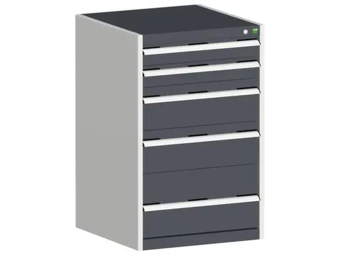 ladekast HxBxD 1000x650x650mm 5laden romp RAL7035 front RAL7016