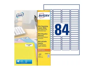 laseretiket Avery 46x11.1mm wit 100 vel 8400 stuks - 1
