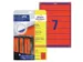Rugetiket Avery Zweckform smal 38x192mm zelfklevend rood L4762-20